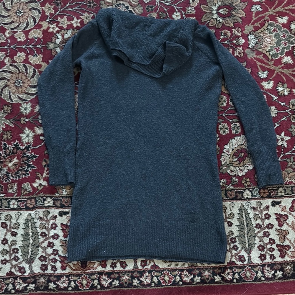 Candie's Gray Cowl Neck Sweater with Ruffled Detail